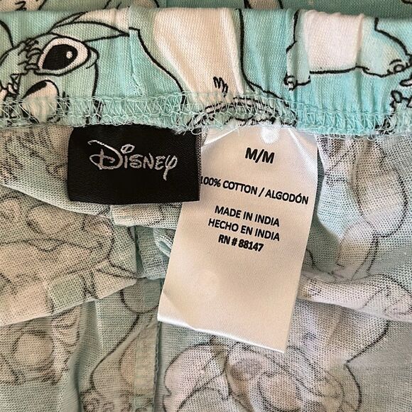 Disney Stitch Blue Lounge Pajama Pants Size Medium Drawstring Waist Sleepwear - Picture 4 of 4